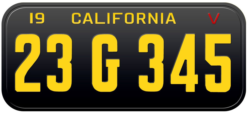 1943 V CALIFORNIA LICENSE PLATE 6"x14" (351.5mm x 156.5mm)