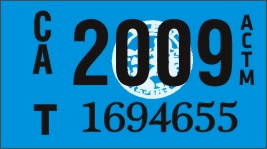 2009 YEAR STICKER ON CALIFORNIA LICENSE PLATE