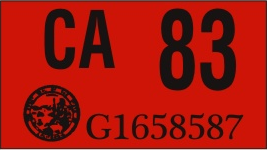 1983 YEAR STICKER ON CALIFORNIA LICENSE PLATE