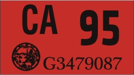 1995 YEAR STICKER ON CALIFORNIA LICENSE PLATE