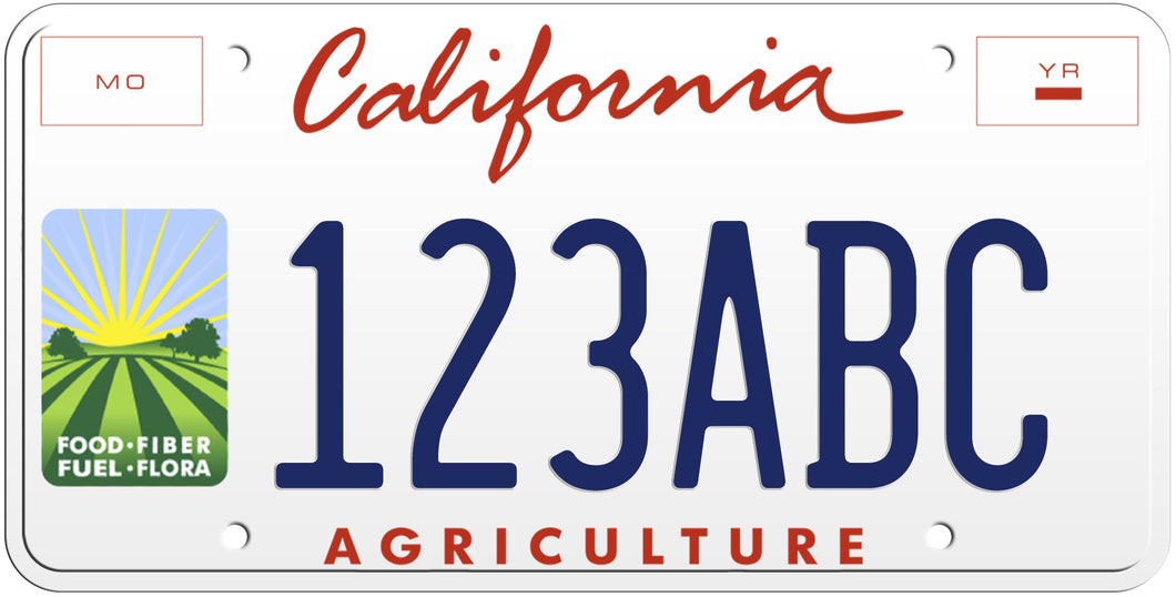 CALIFORNIA AGRICULTURE LICENSE PLATE