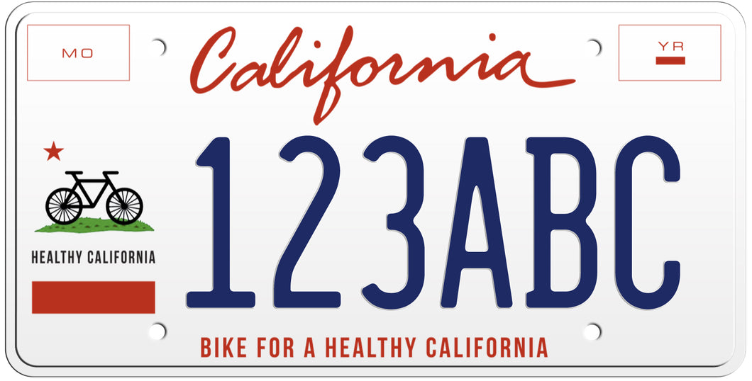 CALIFORNIA BIKE FOR A HEALTHY CALIFORNIA LICENSE PLATE