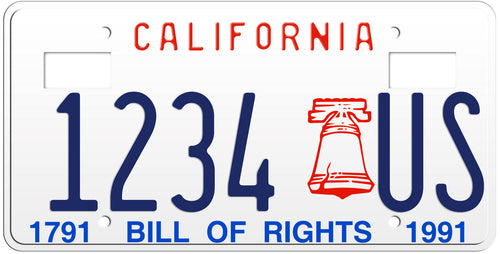 CALIFORNIA BILL OF RIGHTS LICENSE PLATE