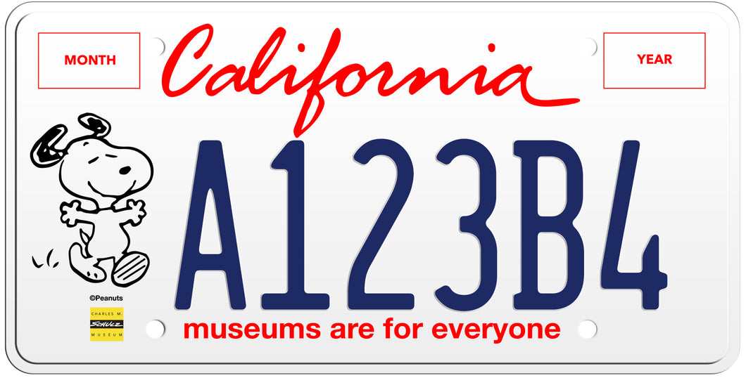 CALIFORNIA MUSEUMS ARE FOR EVERYONE LICENSE PLATE