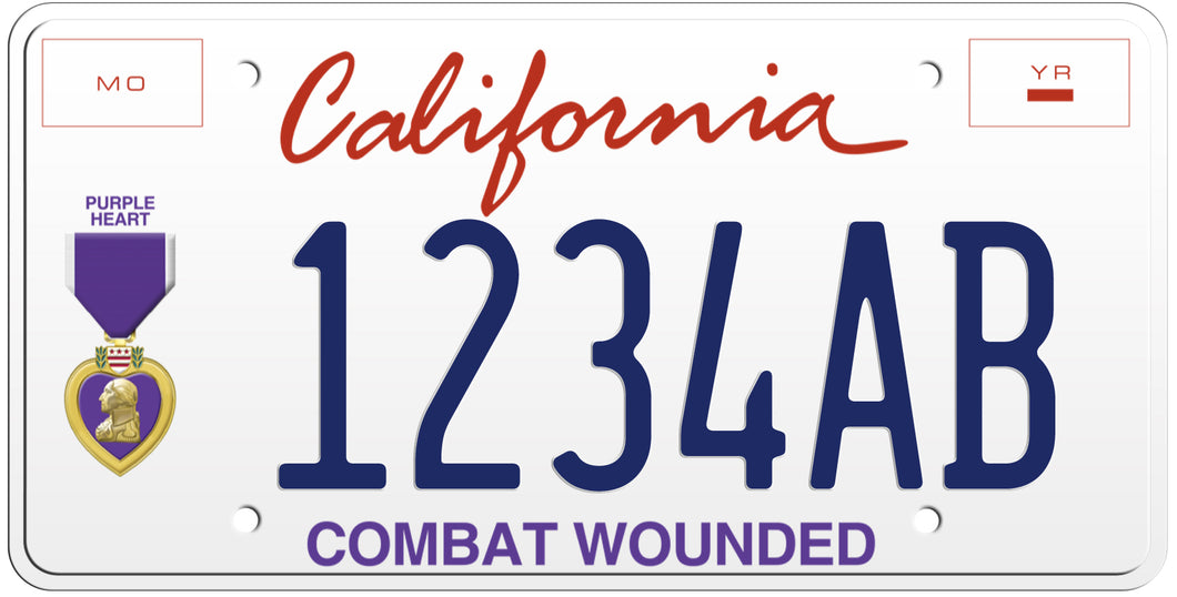 CALIFORNIA COMBAT WOUNDED LICENSE PLATE 6
