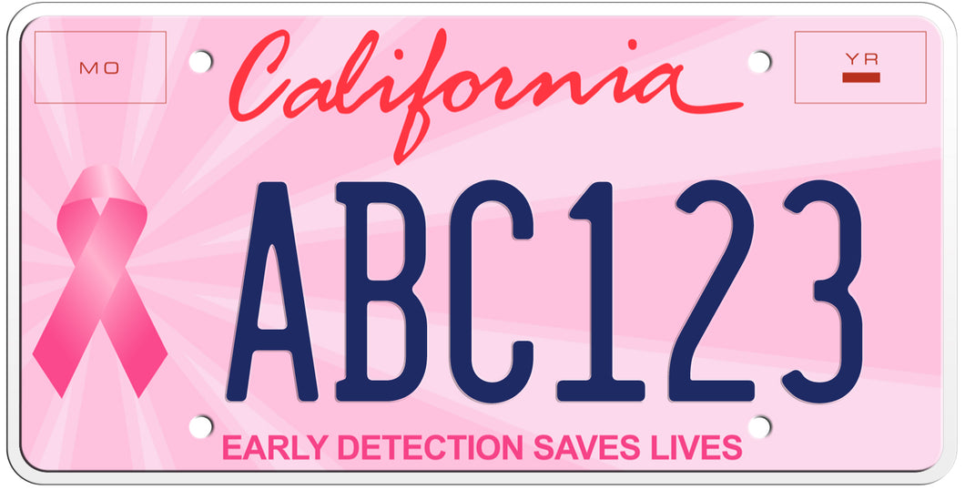CALIFORNIA EARLY DETECTION SAVES LIVES LICENSE PLATE