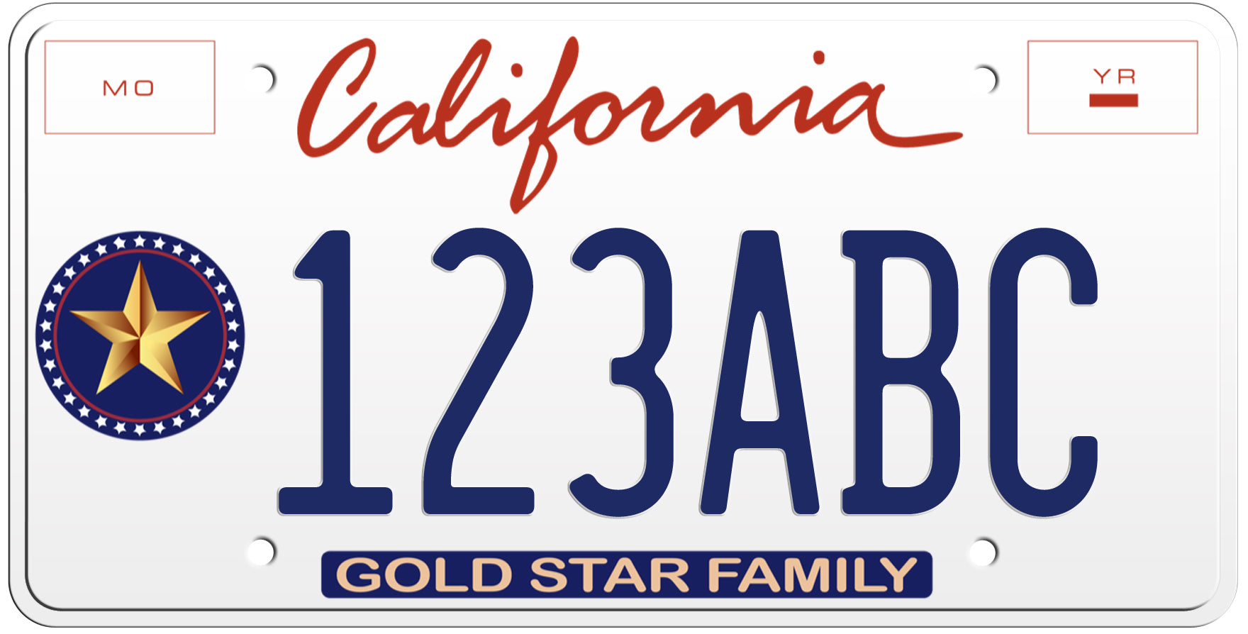 Hollywood Patch - License Plate California - Golden State – Happy