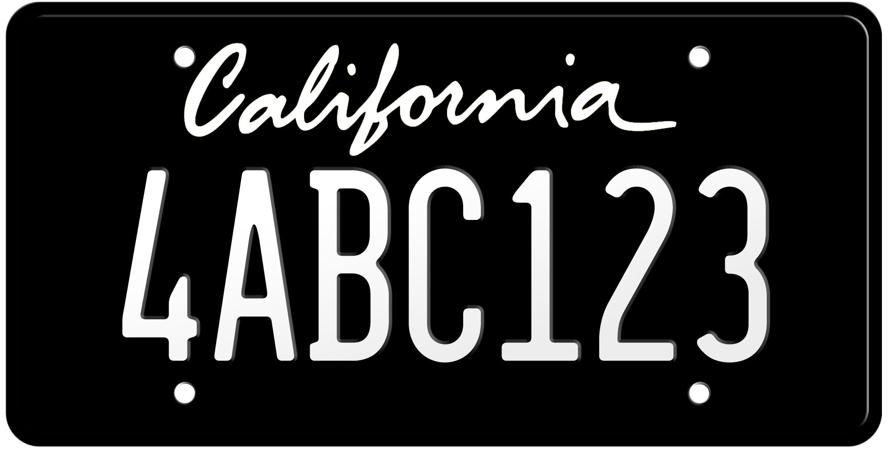 1994-2011 CALIFORNIA LICENSE PLATE - BLACK WITH WHITE TEXT 6
