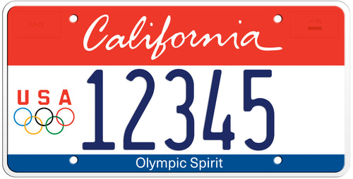 CALIFORNIA OLYMPIC SPIRIT LICENSE PLATE