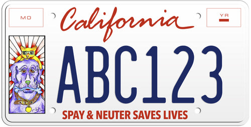 CALIFORNIA SPAY & NEUTER SAVES LIVES LICENSE PLATE