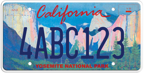 CALIFORNIA YOSEMITE NATIONAL PARK LICENSE PLATE