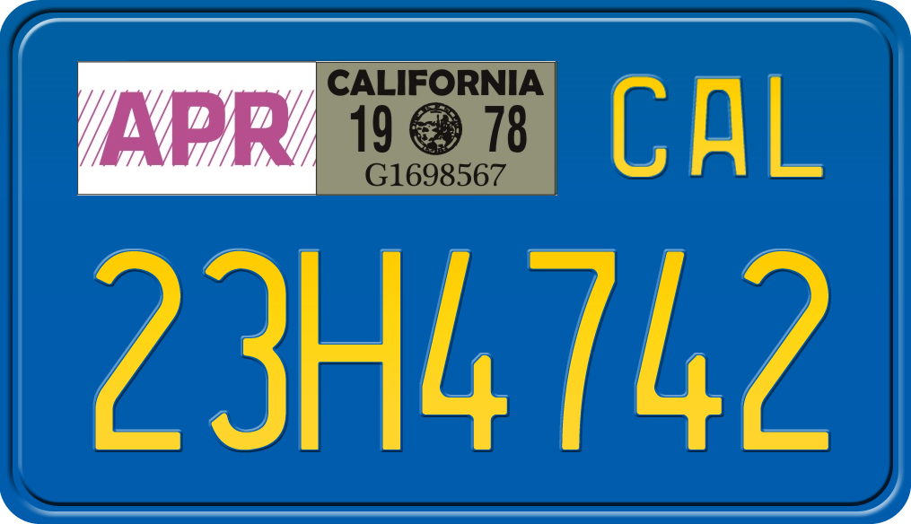 1978 CALIFORNIA MOTORCYCLE LICENSE PLATE