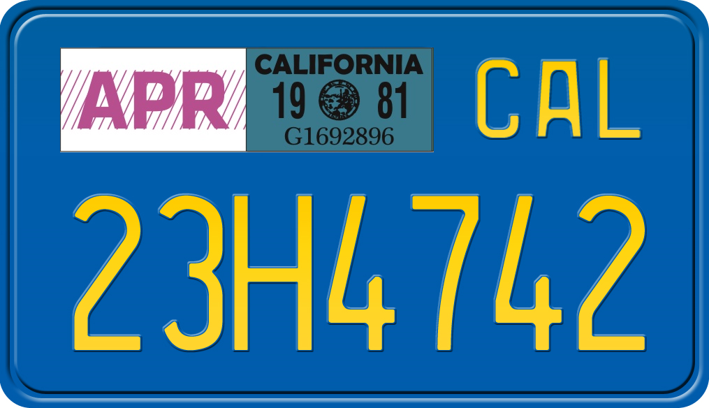 1981 カリフォルニア バイク ナンバー プレート 4