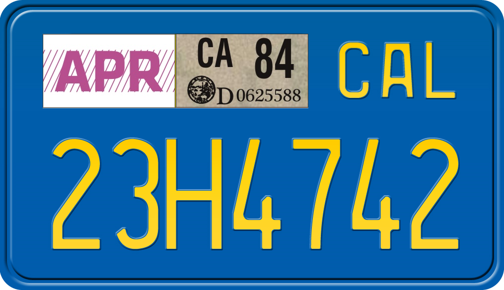 1984 カリフォルニア バイク ナンバー プレート 4