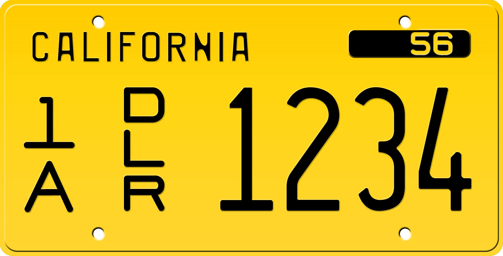 1ASF804' California'USAカルフォルニアライセンスプレート。 1956 年カリフォルニア ディーラー ライセンス プレート 6 インチ x 12