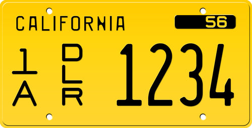 1958 CALIFORNIA DEALER LICENSE PLATE 6