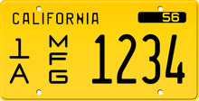 Load image into Gallery viewer, 1960 CALIFORNIA MFG (MANUFACTURER) LICENSE PLATE 6&quot;x12&quot; (156.5mm x 305mm) - California License Plate
