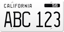 Load image into Gallery viewer, 1956 California License Plate - White License Plate with Black Text
