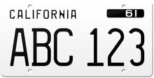 Load image into Gallery viewer, 1961 California License Plate - White License Plate with Black Text.
