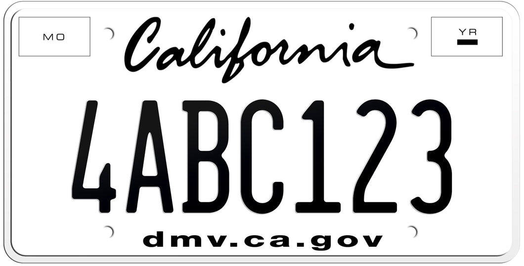 New Black California License Plates