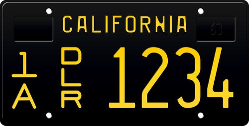 1968 CALIFORNIA DEALER LICENSE PLATE 6