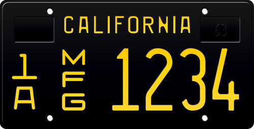 1963 CALIFORNIA MFG (MANUFACTURER) LICENSE PLATE 6