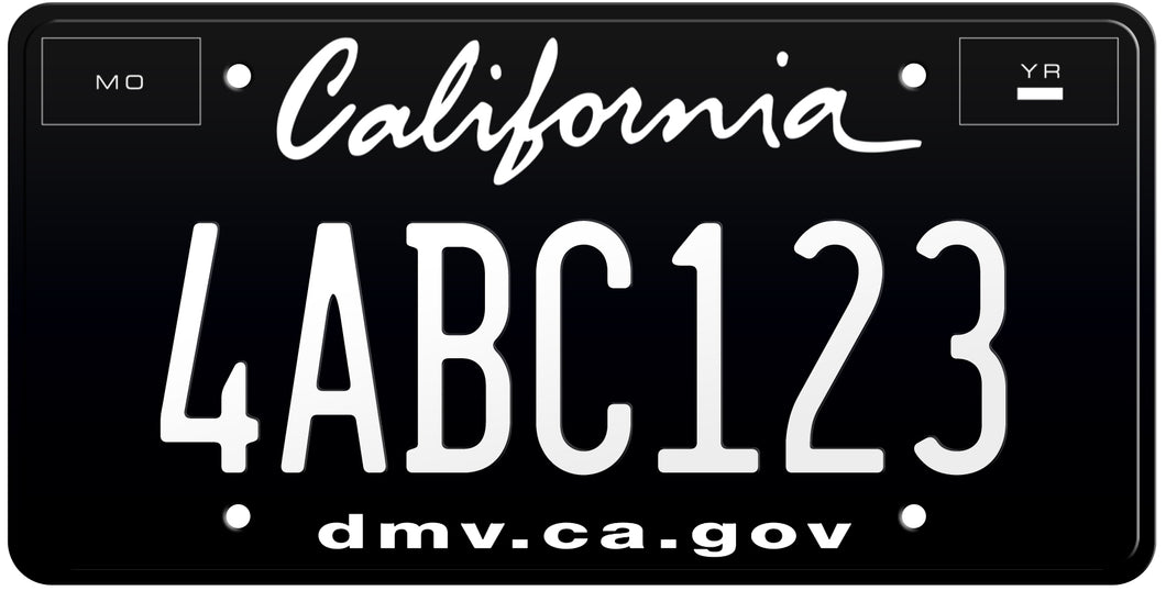 2011-2022 CALIFORNIA LICENSE PLATE DMV.CA.GOV - BLACK WITH WHITE TEXT 6