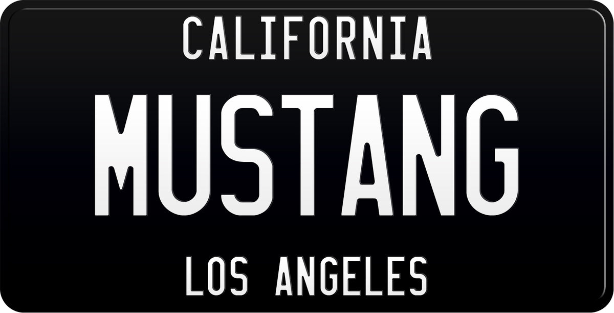 BLACK CALIFORNIA LICENSE PLATE IN TWO LINES - BLACK WITH WHITE TEXT 6