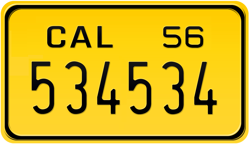 1956 CALIFORNIA MOTORCYCLE LICENSE PLATE