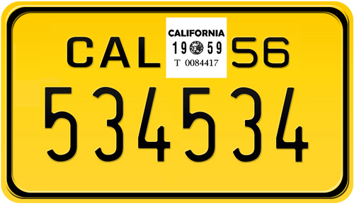 1959 CALIFORNIA MOTORCYCLE LICENSE PLATE