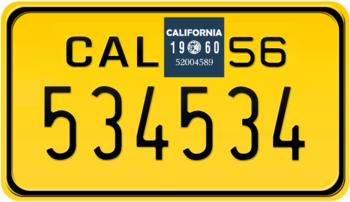 1960 CALIFORNIA MOTORCYCLE LICENSE PLATE