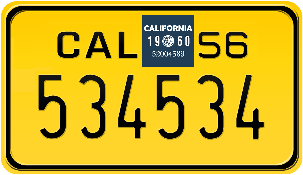 1960 CALIFORNIA MOTORCYCLE LICENSE PLATE