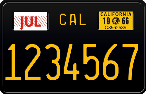 1966 CALIFORNIA MOTORCYCLE LICENSE PLATE
