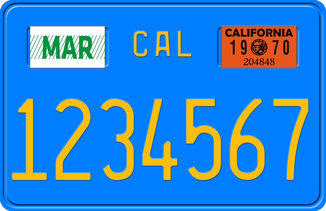 1970 CALIFORNIA MOTORCYCLE LICENSE PLATE