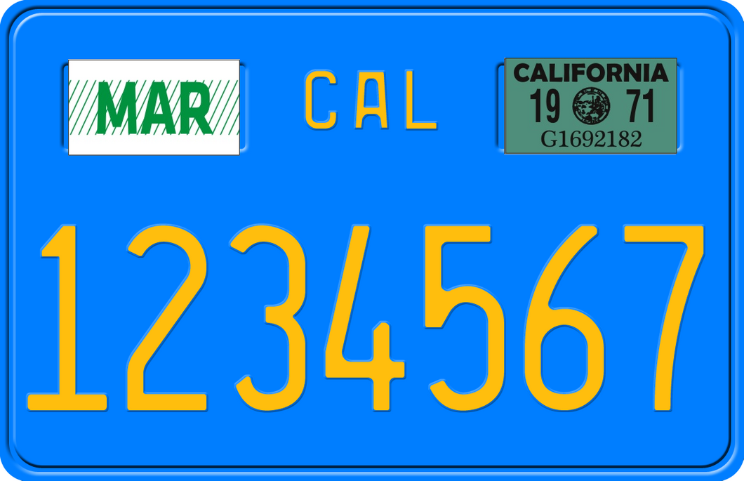 1971 CALIFORNIA MOTORCYCLE LICENSE PLATE