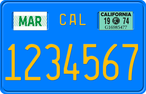 1974 CALIFORNIA MOTORCYCLE LICENSE PLATE