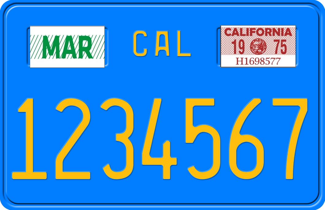 1975 CALIFORNIA MOTORCYCLE LICENSE PLATE
