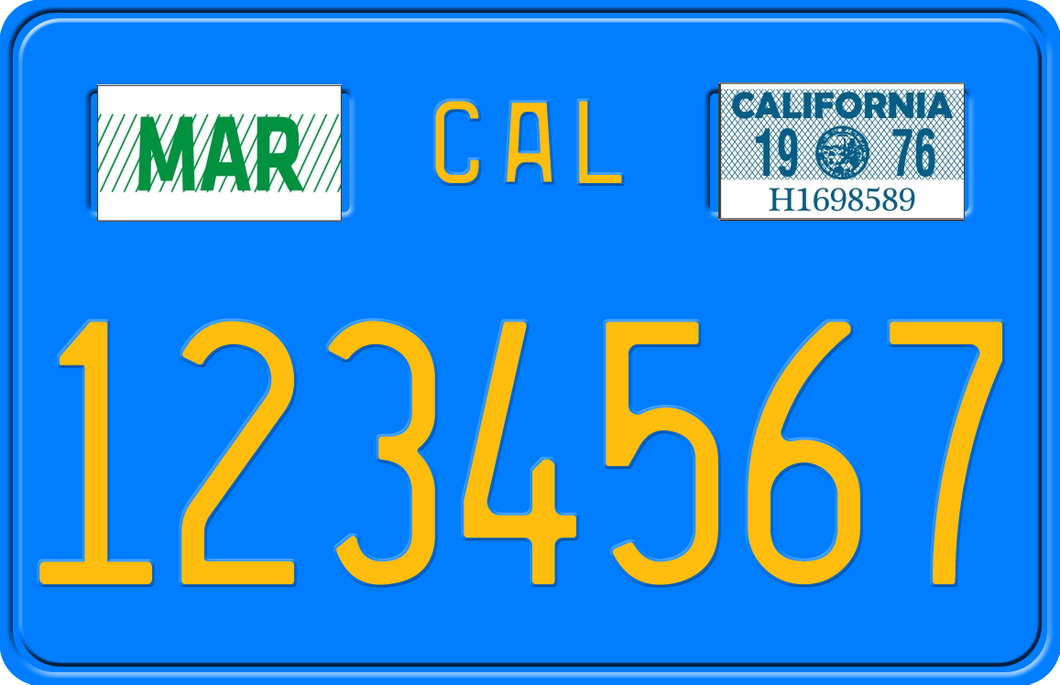 1976 CALIFORNIA MOTORCYCLE LICENSE PLATE