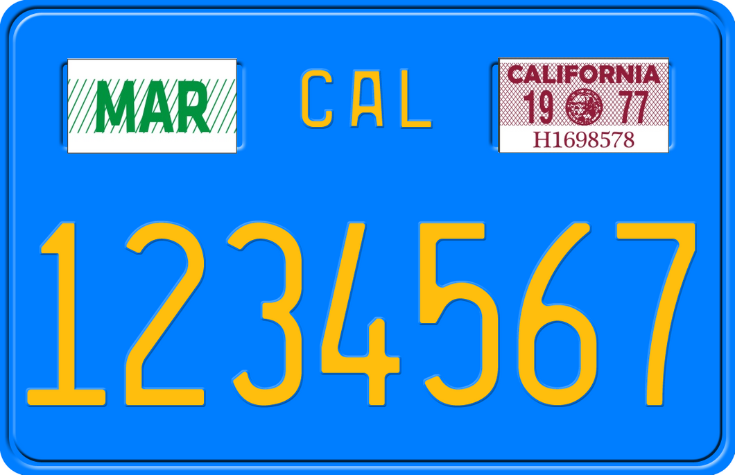 1977 CALIFORNIA MOTORCYCLE LICENSE PLATE