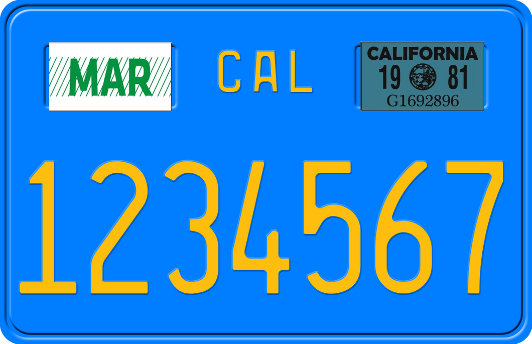 1981 CALIFORNIA MOTORCYCLE LICENSE PLATE
