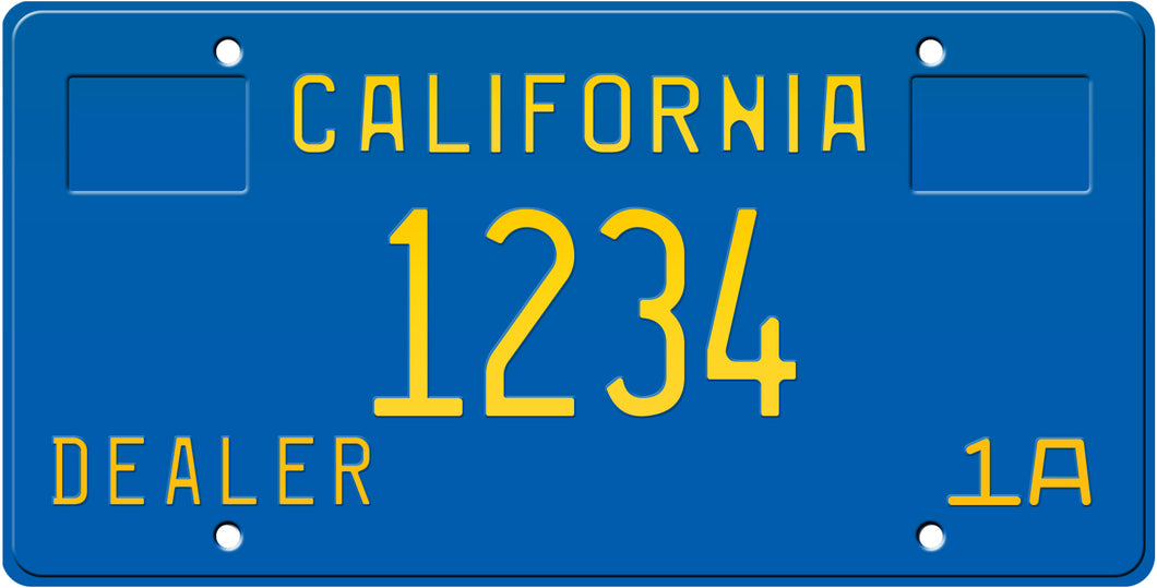 1972 CALIFORNIA DEALER LICENSE PLATE 6
