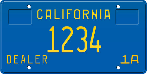 1974 CALIFORNIA DEALER LICENSE PLATE 6