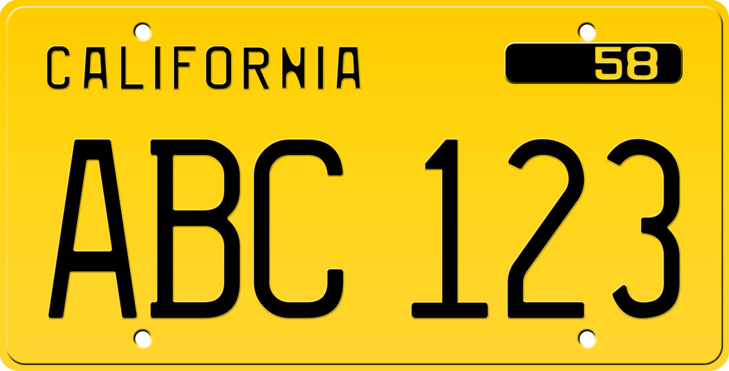 1958 CALIFORNIA LICENSE PLATE 6