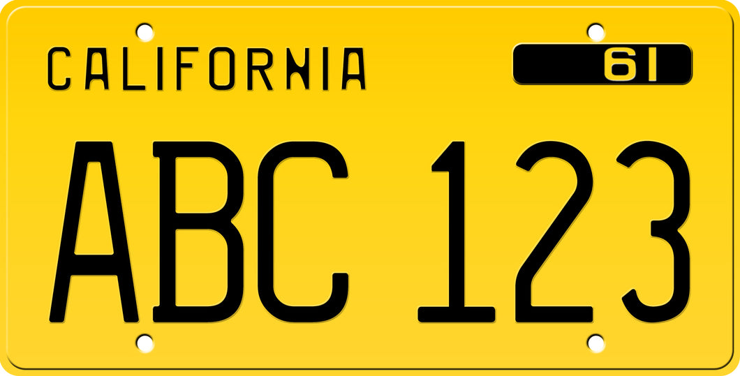 1961 CALIFORNIA LICENSE PLATE 6
