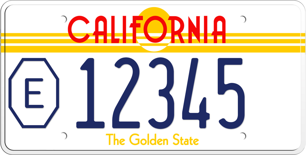 1985 COUNTY EXEMPT CALIFORNIA LICENSE PLATE THE GOLDEN STATE