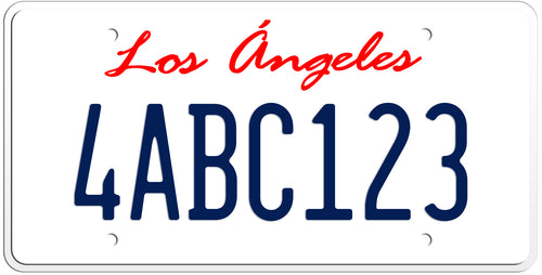 CALIFORNIA WHITE LICENSE PLATE - LOS ANGELES SHOW PLATE