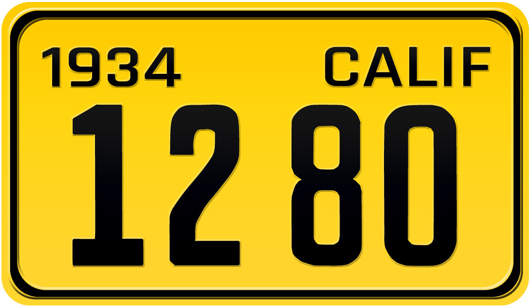 1934 CALIFORNIA MOTORCYCLE LICENSE PLATE