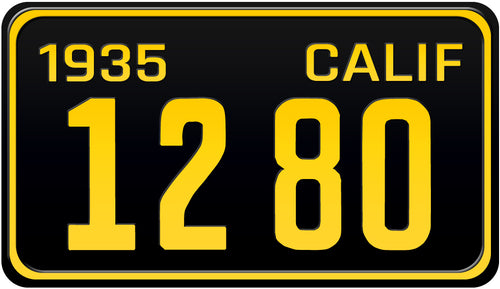 1935 CALIFORNIA MOTORCYCLE LICENSE PLATE