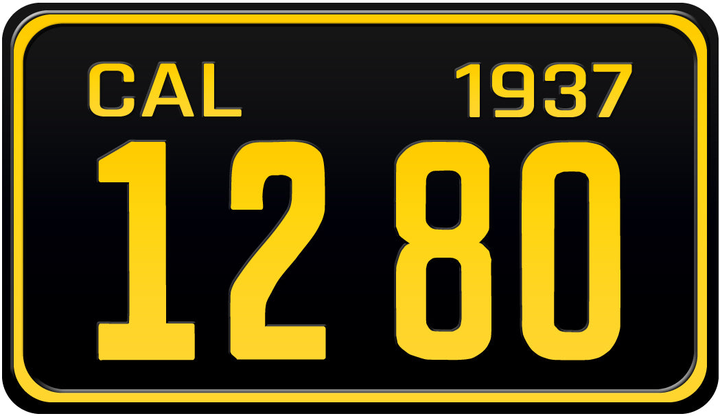 1937 CALIFORNIA MOTORCYCLE LICENSE PLATE