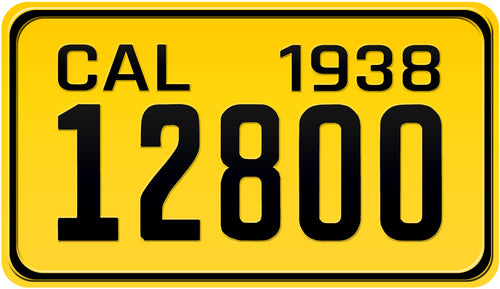 1938 CALIFORNIA MOTORCYCLE LICENSE PLATE